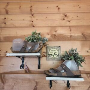 Birkenstock Mayari Birko-Flor Strappy Buckle Toe Loop Leather Cork Sandals 41/10